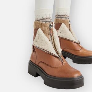 Sam Edelman Leather Shearling Lug Bootie